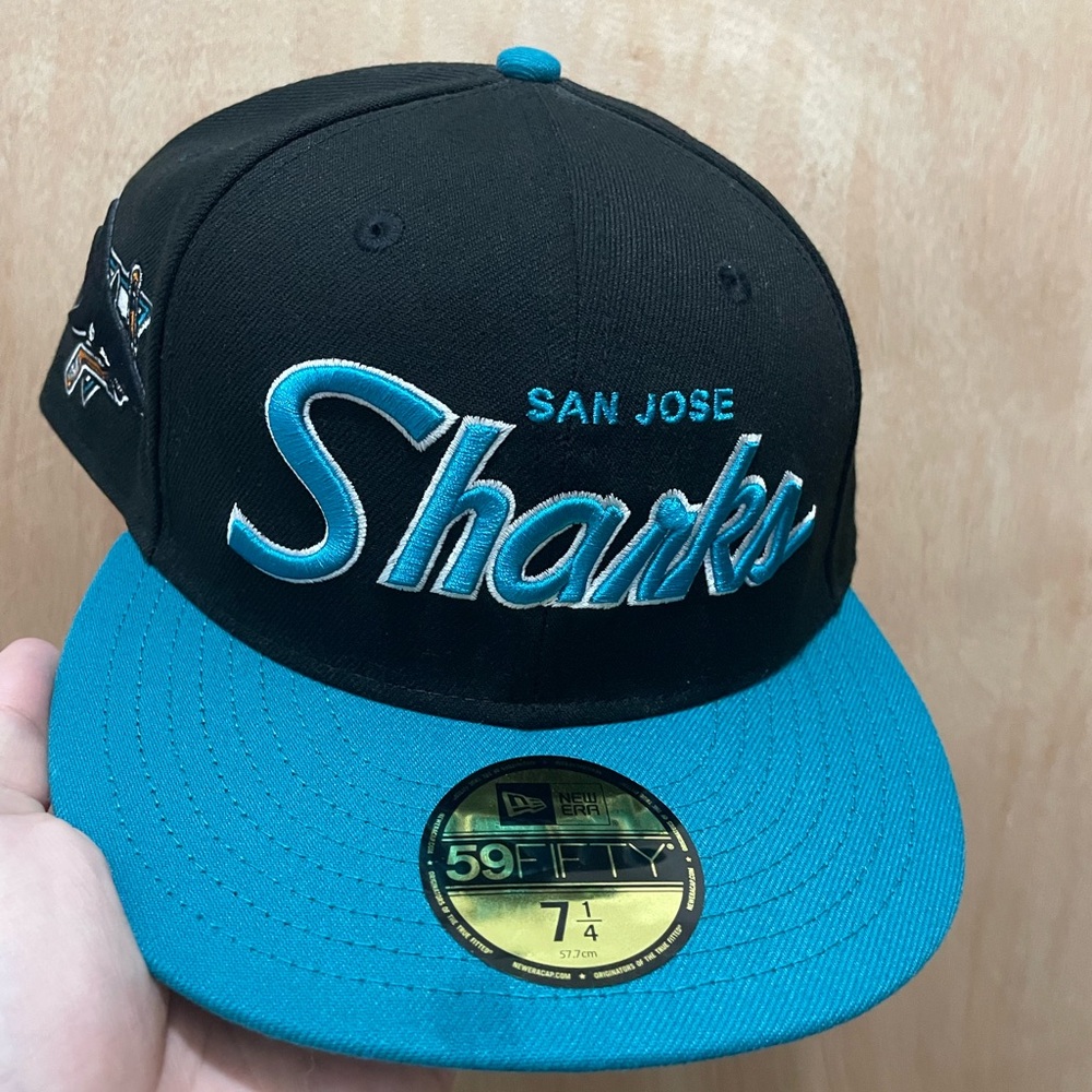 Hat club San Jose sharks script size 7 1/4 brand new sold out